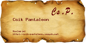 Csik Pantaleon névjegykártya